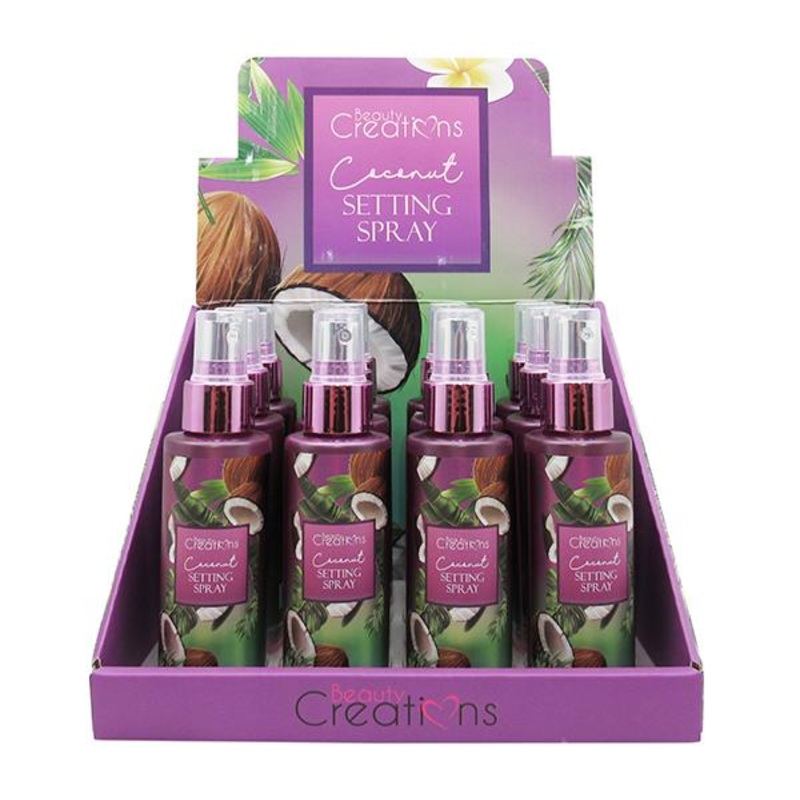 Beauty Creations Setting Spray – Coconut – Wholesale Display 12 Units (SPN04)