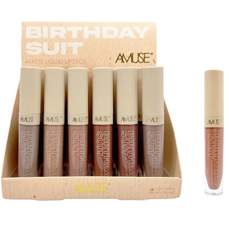 Amuse Birthday Suit Matte Liquid Lipstick – Wholesale Display 24 Units (LIP2145)