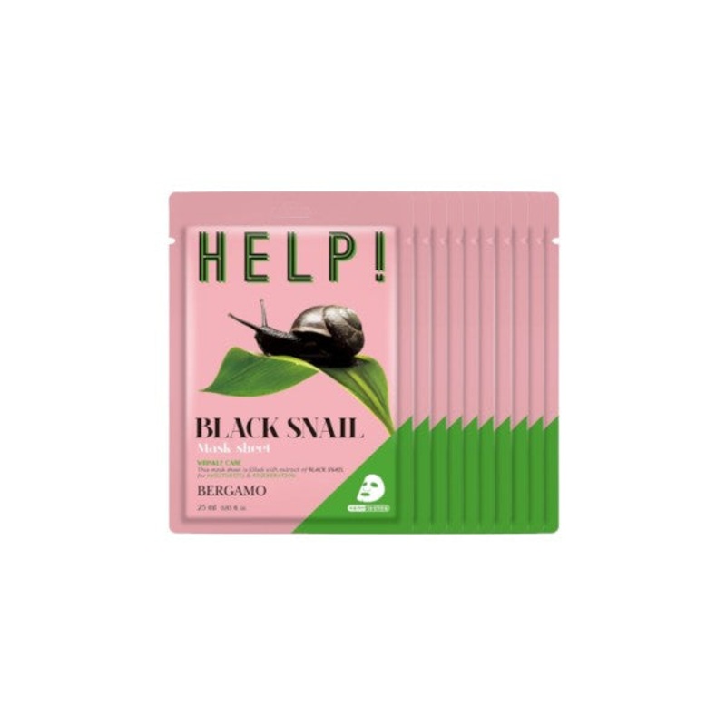 Bergamo Help! Mask Pack Black Snail 25ml *10ea