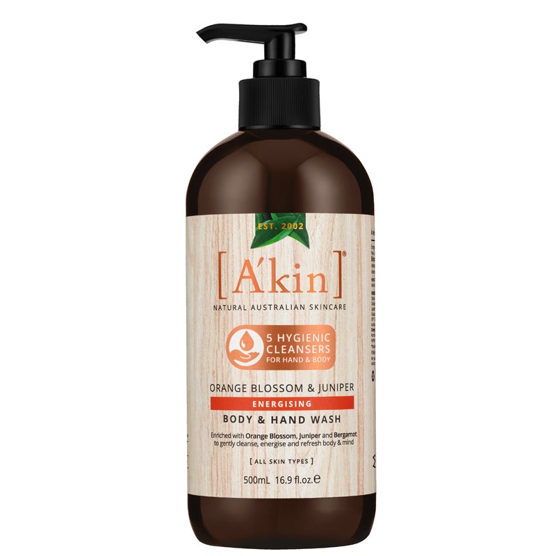 DISCONTINUED A’kin Orange Blossom & Juniper Energising Body & Hand Wash 500ml