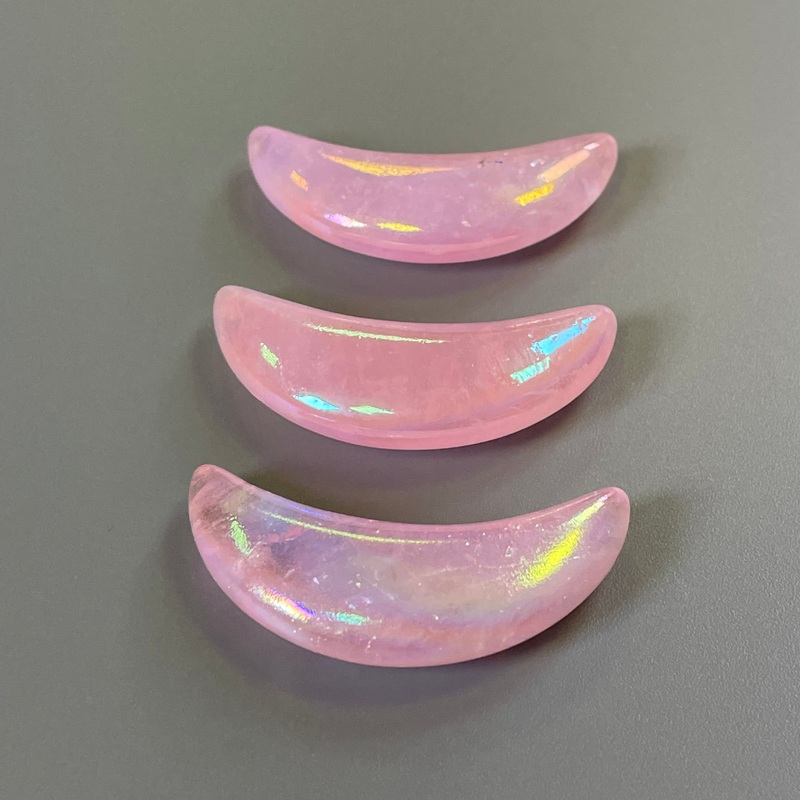Pink Aura Quartz Moon