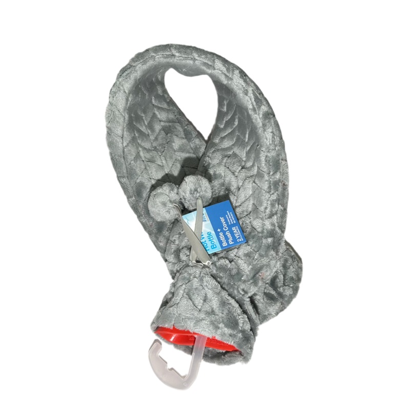 Life Hot Water Bottle + Furry Cover Long Grey