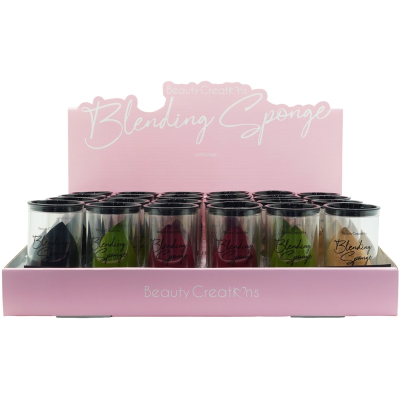 Beauty Creations Sponge Precisions Blending Mix Color Latex Free – Wholesale Display 24 Units (BSS01)