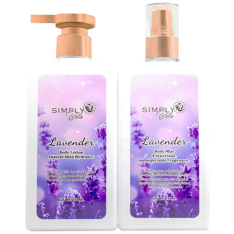 Simply Bella Body Lotion + Body Mist Lavender – Wholesale 16 Sets (SLBM006)
