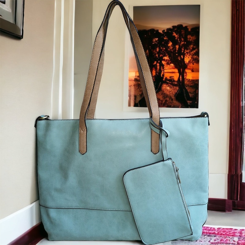 Brushed 2 in 1 Tote – Sky