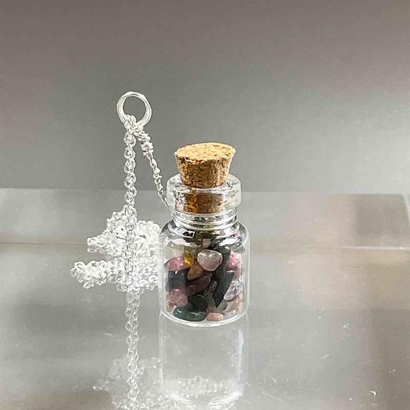 Wishing Bottle Necklace – Mixed Tourmaline
