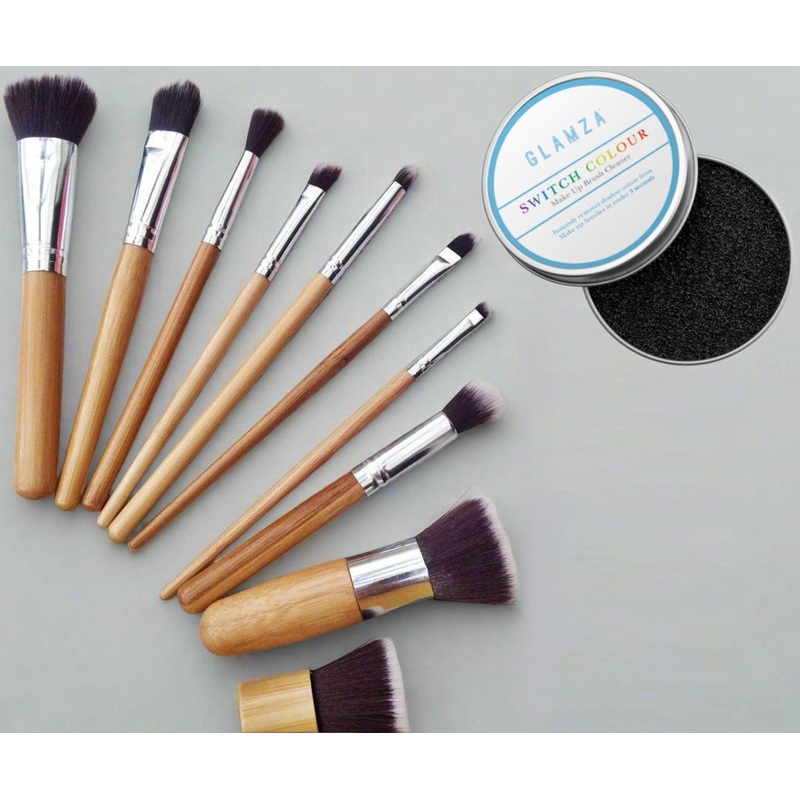 Bamboo Makeup Brush Set  10-Piece or 6-Piece with Eco-Friendly Carry Bag FREE UK Postage! 6pc