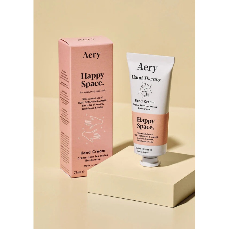 Happy Space Hand Cream – Rose Geranium and Amber – Aery Living