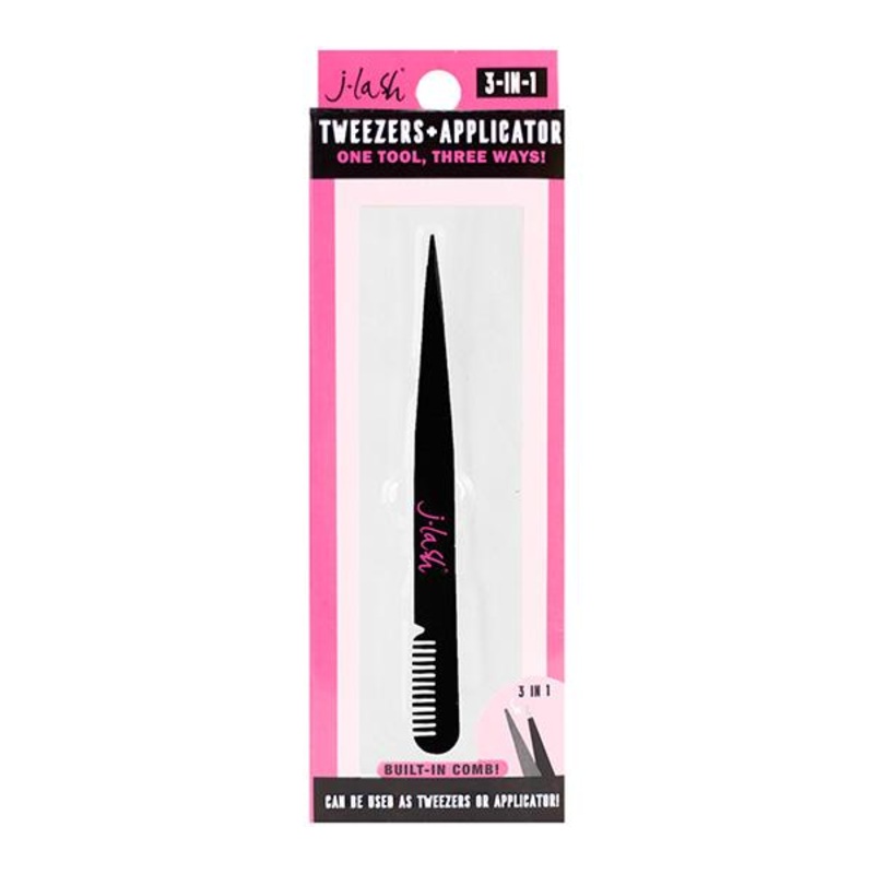 J.Lash Eyelash Applicator Tweezer Black – Wholesale Pack 12 Units (LA12)