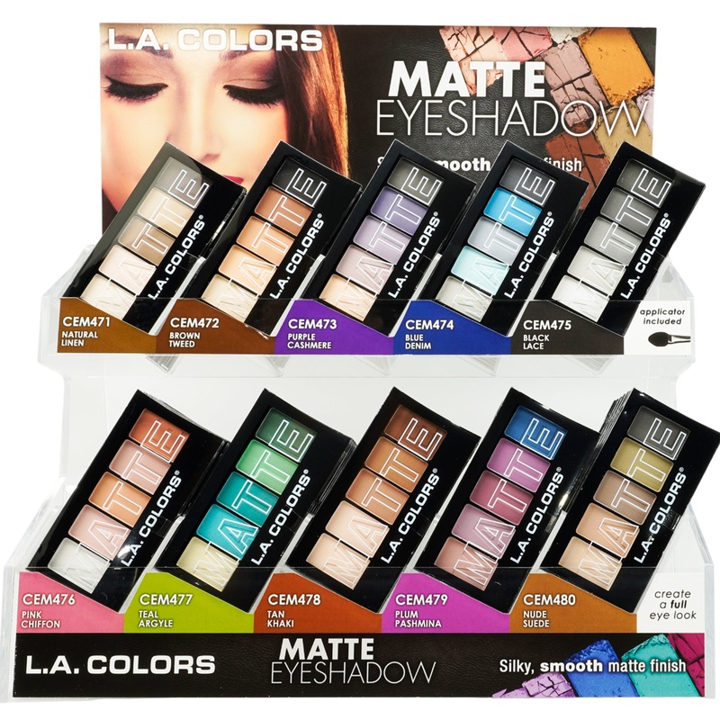 L.A. Colors Matte Assorted Eye Shadow – Wholesale Display 120 Units (CAD57.1)