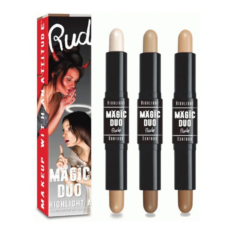 Rude Cosmetics Magic Duo Highlight & Contour Assorted – Wholesale 6 Units (RC-MDH3)