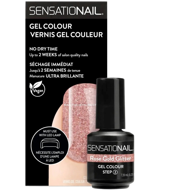 SENSATIONAIL Step 2 Gel Polish 7.39ml – Rose Gold Glitter