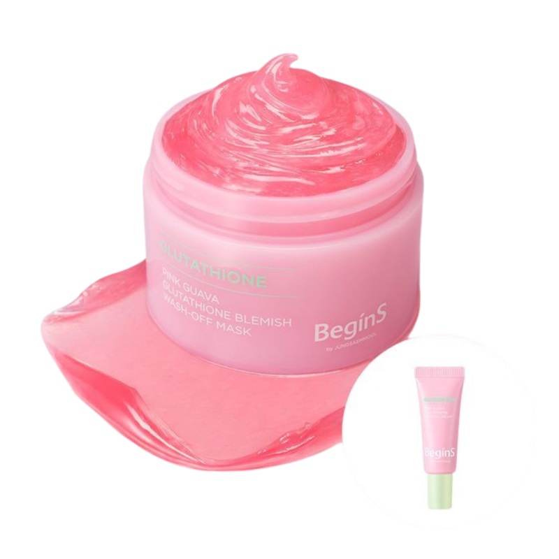 BeginS by JUNG SAEM MOOL Pink Guava Glutathione Blemish Wash-Off Mask 90g (Free 5ml Spot Cream Included)