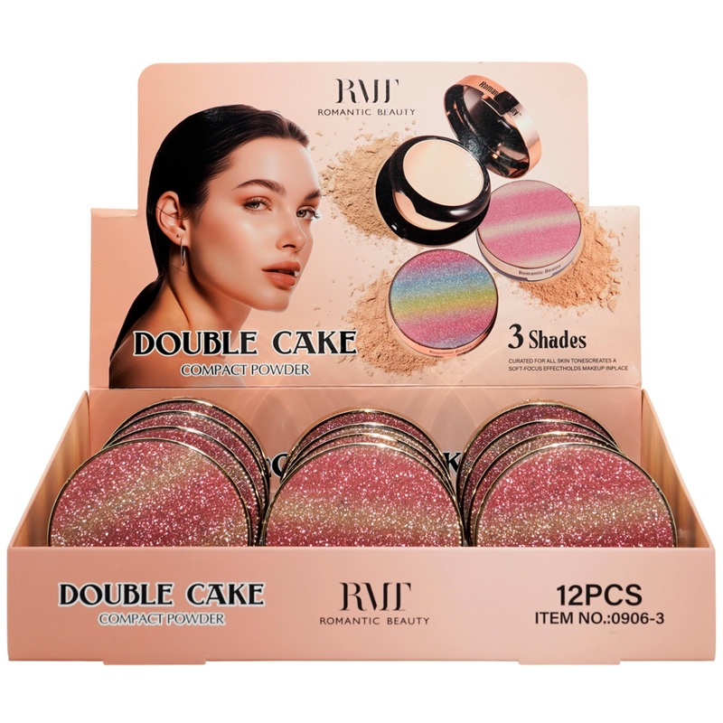 Romantic Beauty Double Cake Compact Powder – Wholesale Display 12 Units (0906-3)