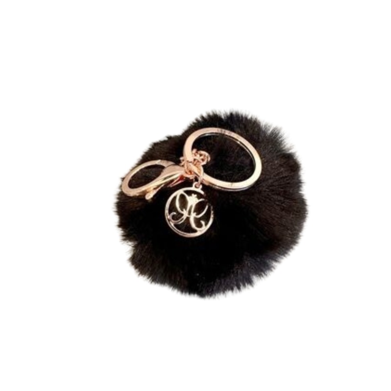 Anastasia Beverly Hills Black Puff Bag Charm Pom Pom Keychain