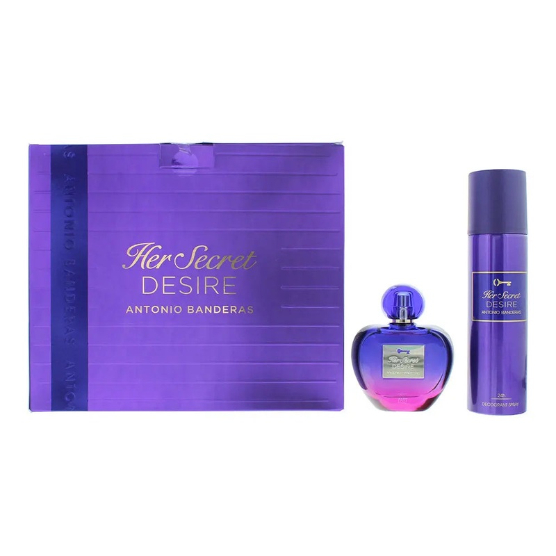 Antonio Banderas Her Secret Desire 2 Piece Gift Set: Eau de Toilette 80ml – Deod