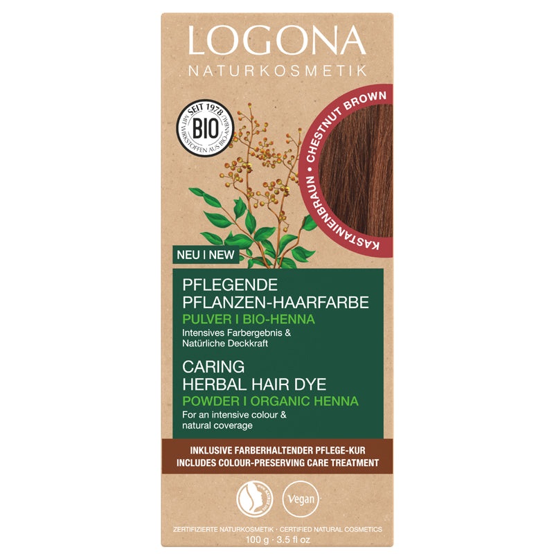 Logona Herbal Hair Dye Powder Chestnut Brown 100g