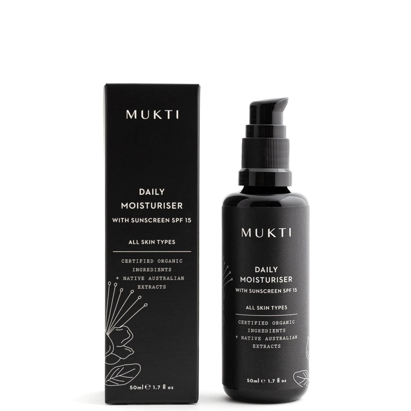 DISCONTINUED Mukti Organics Daily Moisturiser with Sunscreen SPF15 50ml