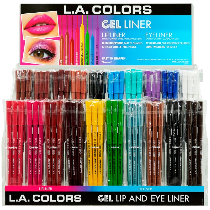 L.A. Colors Gel Lip And Eye Liner – Wholesale Display 180 Units (CAD469)