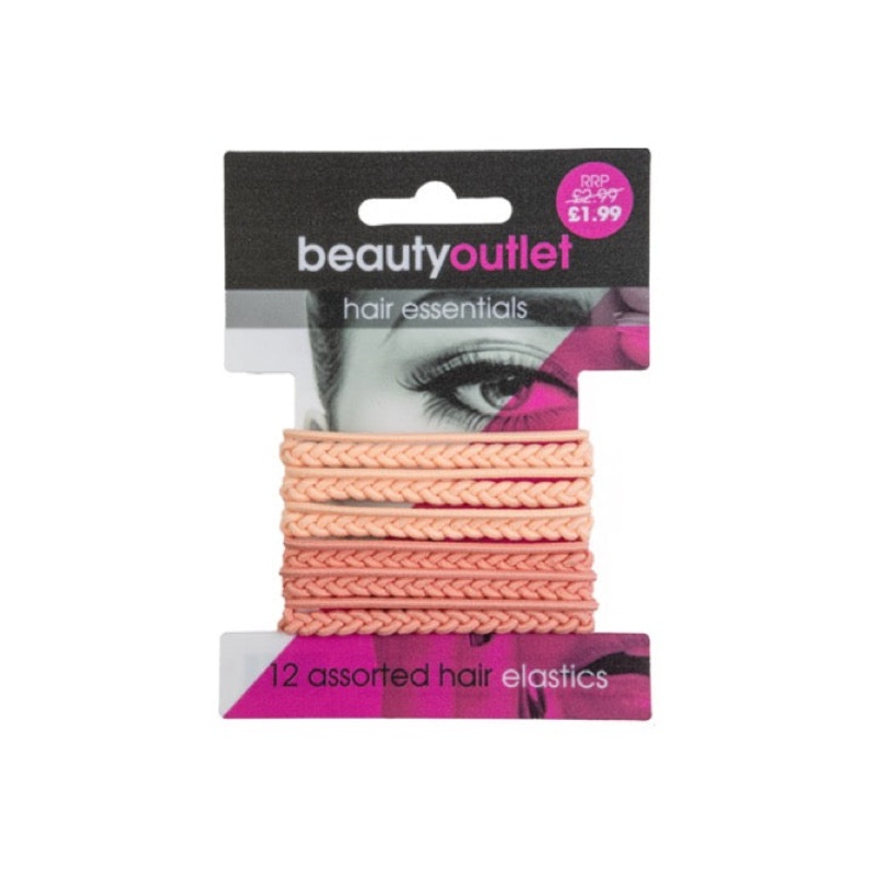 Beauty Outlet 12 Mixed Elastics Peach BEAU182