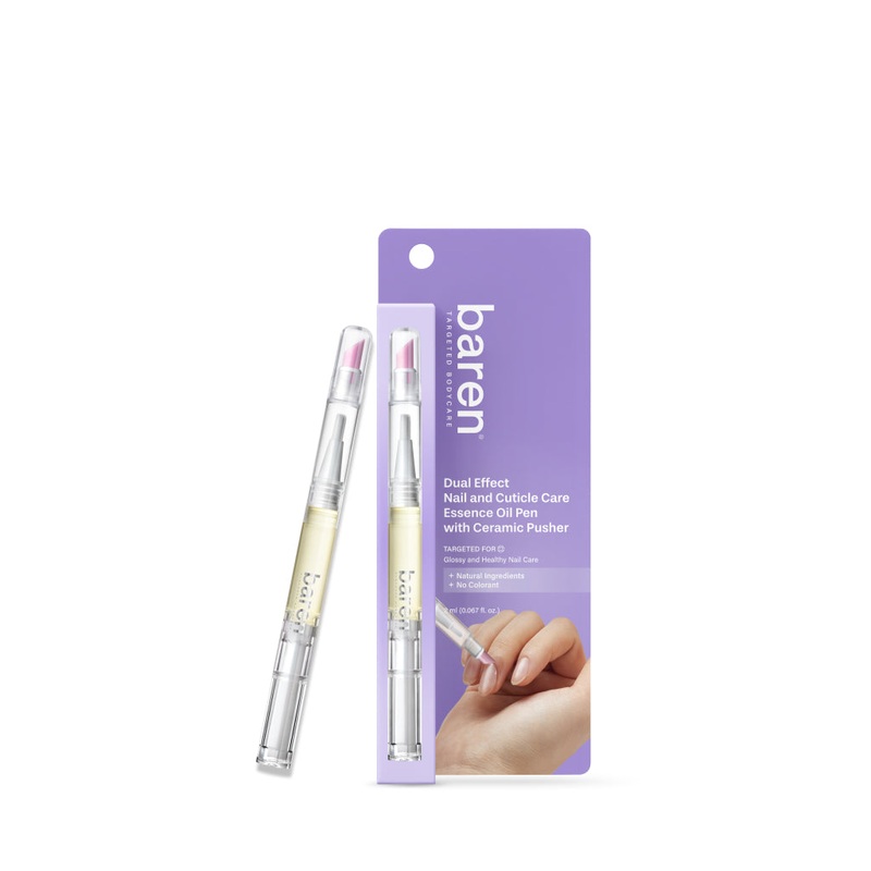 baren Dual EffectNail and CuticleCareEssenceOil Pen with Ceramic Pusher