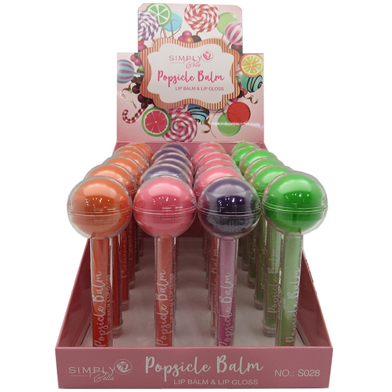 Simply Bella Popsicle Balm – Lip Balm & Lip Gloss – Wholesale Display 24 Units (S028)