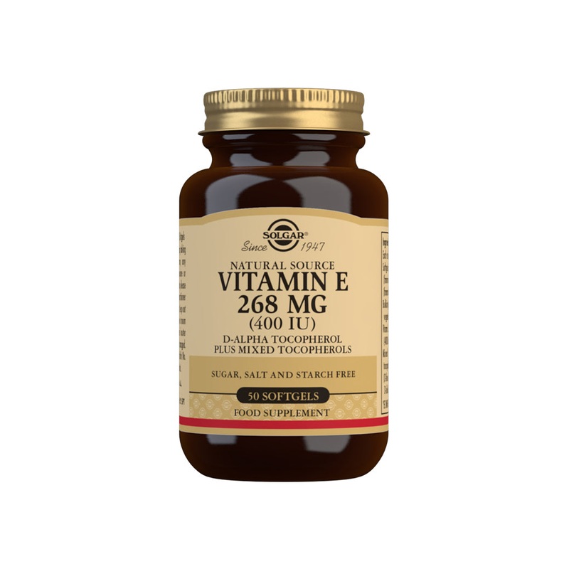 Natural Source Vitamin E 268mg (400 IU) 50 capsules