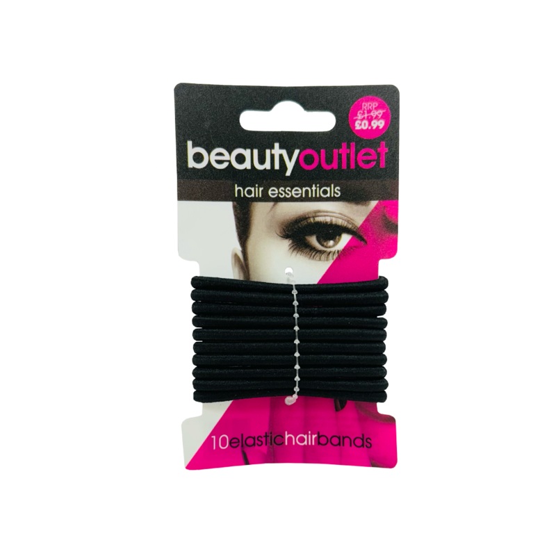 Beauty Outlet 12 Elastic Hair Bands Black BEAU088