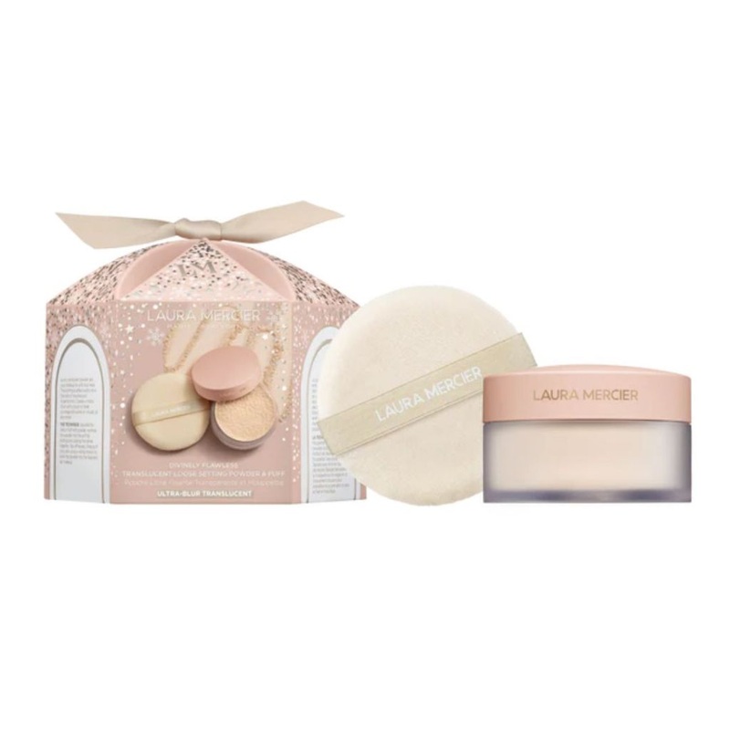 BEAUTY RESERVE – LAURA MERCIER DIVINELY FLAWLESS TRANSLUCENT LOOSE SETTING POWDER ULTRA-BLUR & PUFF SET TRANS ULTRA-BLUR