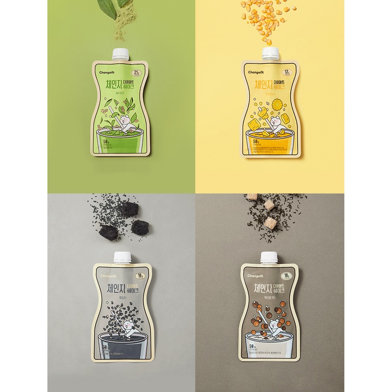 CHANGEFIT Change Diet Shake 14 pouch (4 Type) Brown Sugar Milk Tea