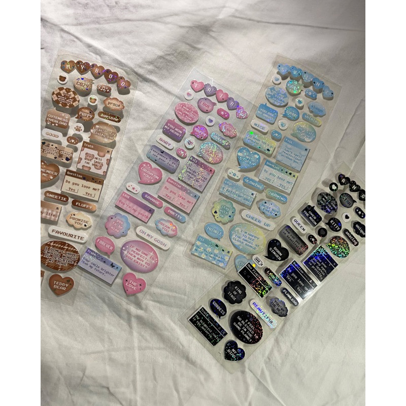 SOOANG STUDIO English Speech Bubble Sticker Sheet (4 Colours) Pink